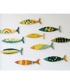 Wooden Fish Wall Decor Set